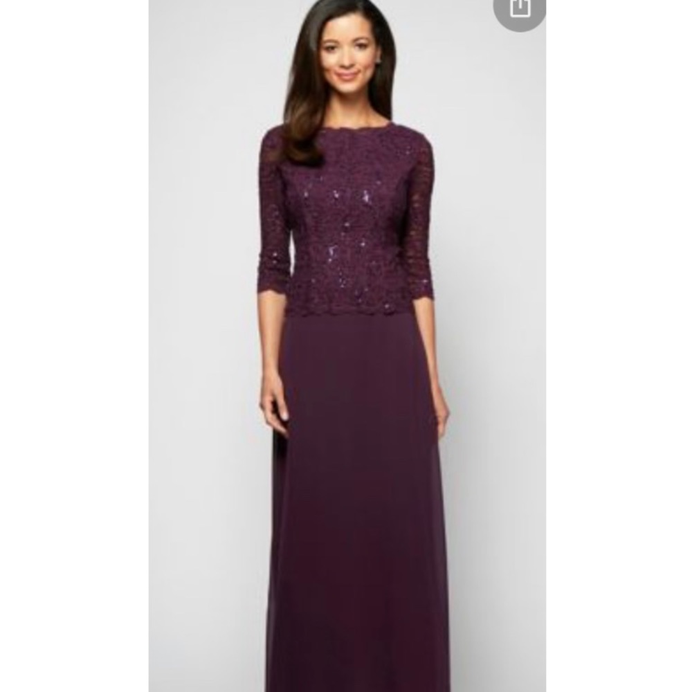 Formal / Mother of Bride / Mother of Groom Alex Evenings Floor Length Dress